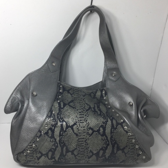 Chi by Carlos Falchi Leather Metallic Bag - Picture 3 of 16